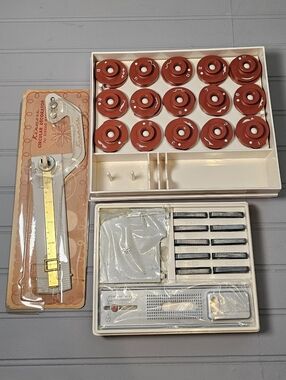 Vintage Sears Kenmore Pattern Stitch Dial Cams Discs, Buttonholer Kit, Etc Lot